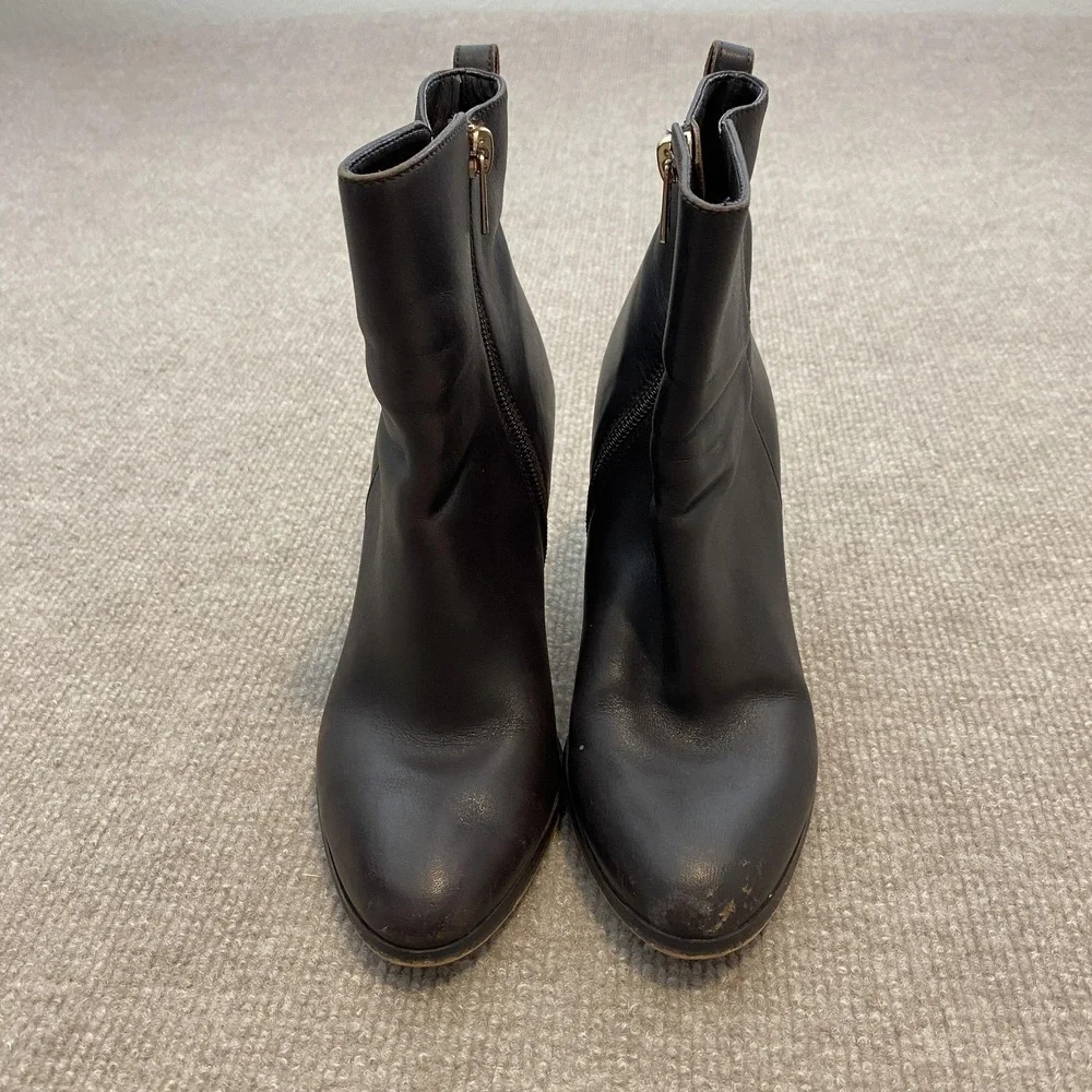 Coach Boots Womens‎ Size 6 Brown Leather Ankle Zip High Stiletto Heel Jemma
